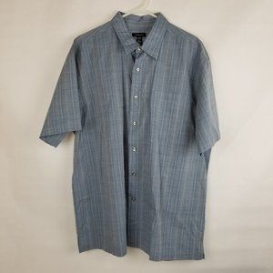 Van Heusen Short Sleeve Shirt Size XL 17-17 1/2" Blue